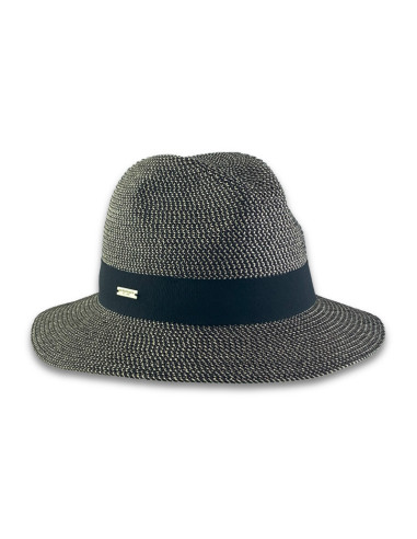 Sombrero Paper Mix Fedora Ribbon Negro y Lino de Seeberger