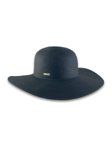 Sombrero Paper Braid Floppy Contrast Negro de Seeberger