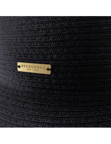 Sombrero Paper Braid Floppy Contrast Negro de Seeberger