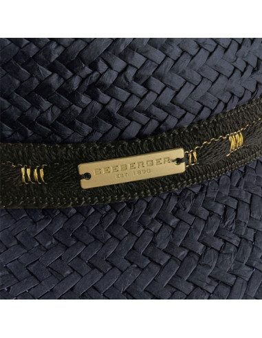 Sombrero Paper Floppy Shiny Band Negro de Seeberger