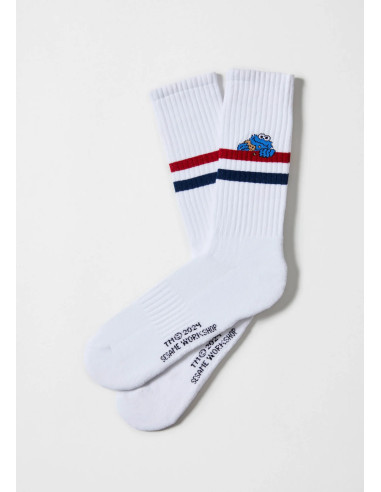 Calcetines BESESAMESTREET Cookie Monster Blanco de BESOCKS