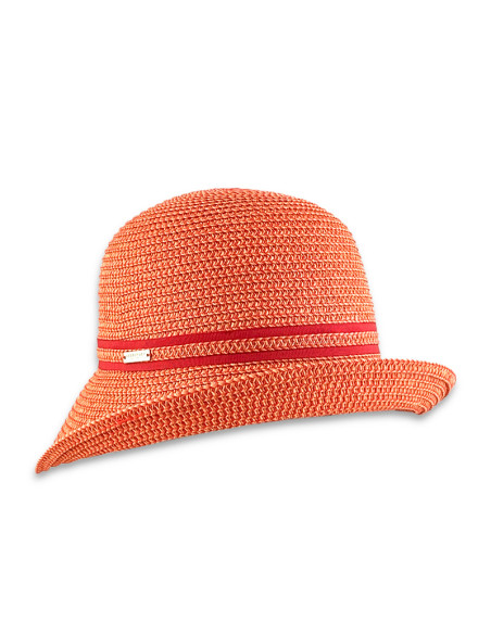 PAPER MIX BRAID CLOCHE WITH RIBBON DETAIL de Seeberger