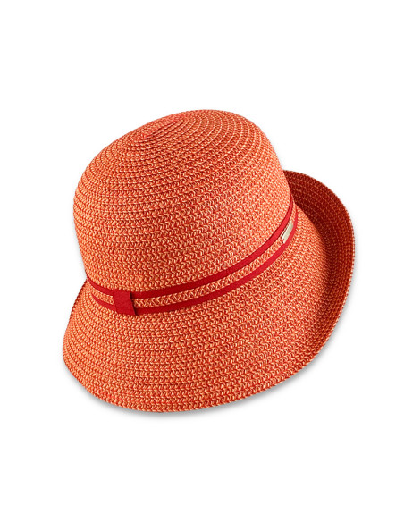 PAPER MIX BRAID CLOCHE WITH RIBBON DETAIL de Seeberger