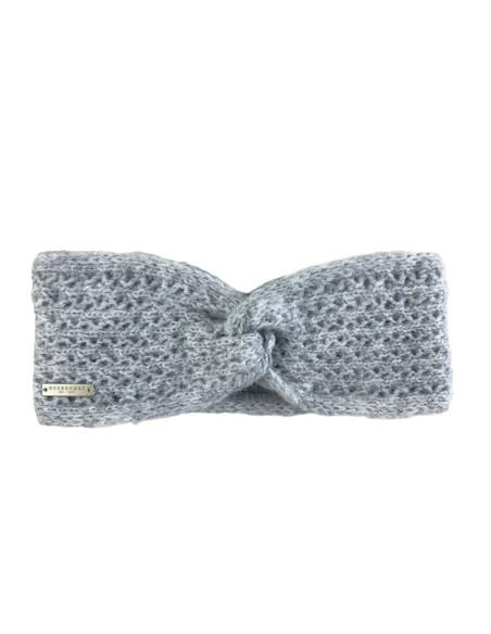 Knit headband w/knot detail in ajour design de SEEBERGER