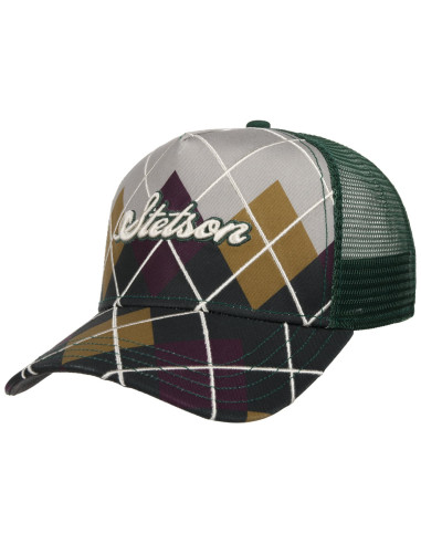 Trucker Cap Argyle verde Stetson