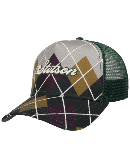 Trucker Cap Argyle verde Stetson
