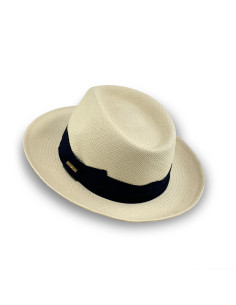 Sombrero Panamá Santorini Blanco Cinta Azul 2