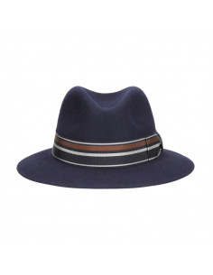 Sombrero Borsalino Alessandria Azul Marino Cinta Rayada 2