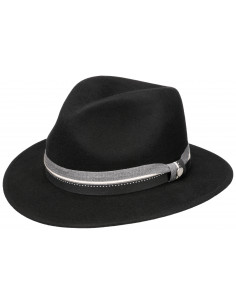 Sombrero Traveller Woolfelt Stetson Negro Cinta Lazo